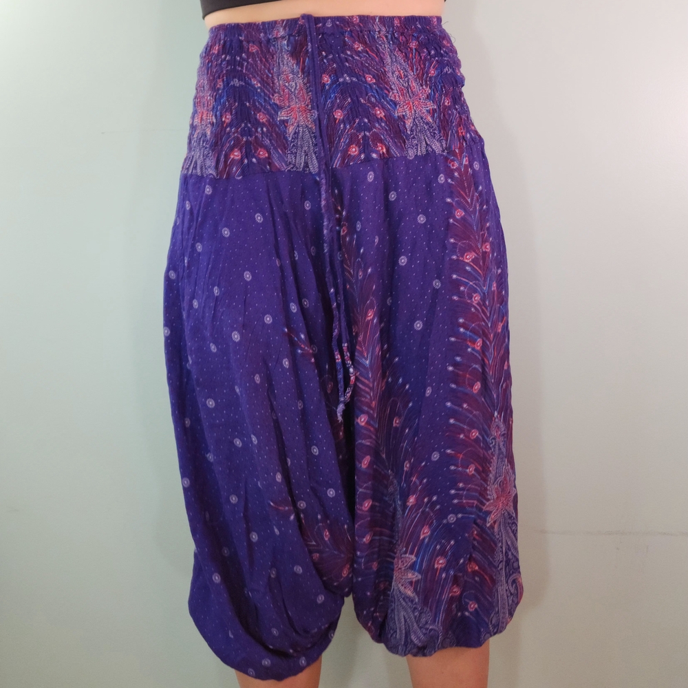 Purple Patterned Harem Pants